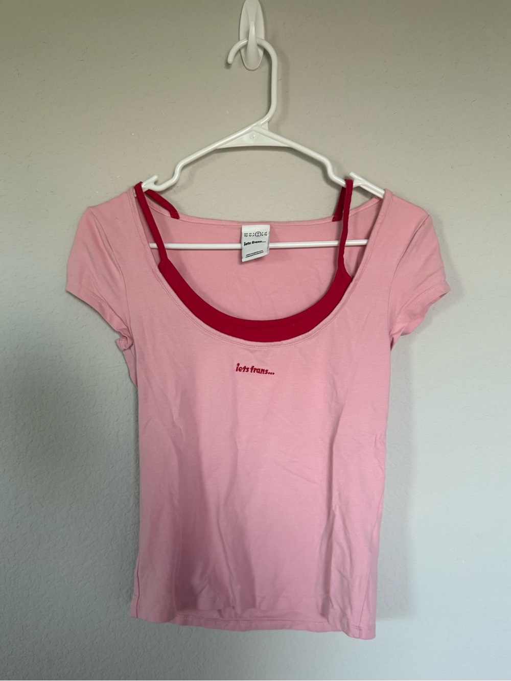 Urban Outfitters lets frans Pink Layered T Shirt